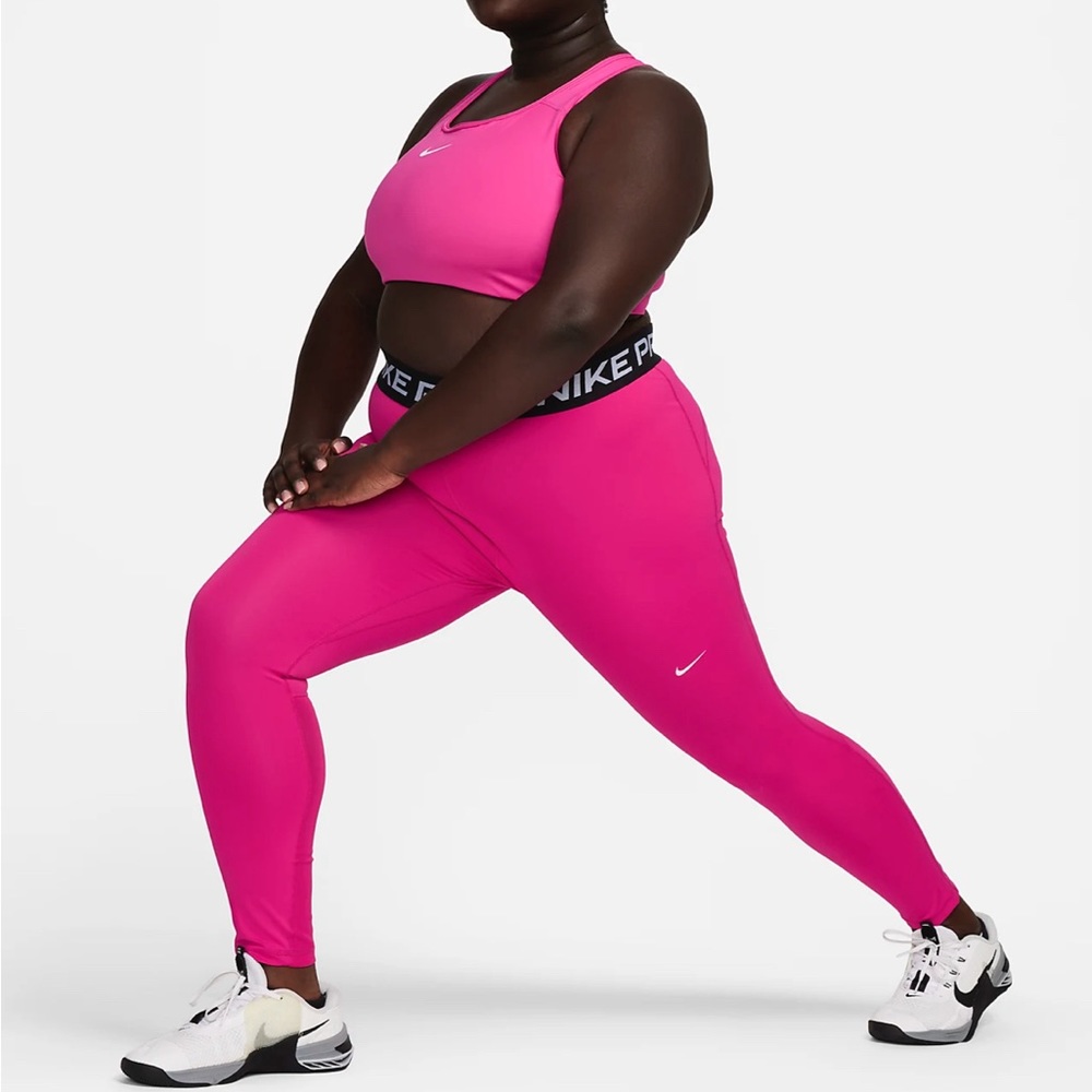 NWT Nike Pro Women's Mid-Rise Mesh-Paneled Leggings
